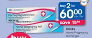 Clicks Home Pregnancy Test Single-For 2