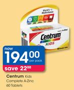 Centrum Kids Complete A-Zinc-60 Tablets Per Pack