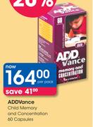 ADD Vance Child Memory And Concentration-60 Capsules Per Pack