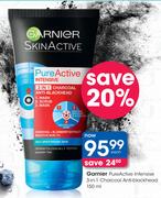 Garnier Pureactive Intensive 3 In 1 Charcoal Anti-Blackhead-150ml Each