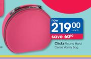 Clicks Round Hand Cerise Vanity Bag-Each