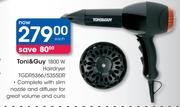Toni & Guy 1800W Hairdryer TGDR5366/5355DR-Each