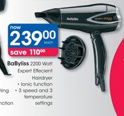 Babyliss 2200 Watt Expert Efficient Hairdryer-Each