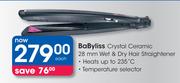 Babyliss Crystal Ceramic 28mm Wet & Dry Hair Straightener-Each