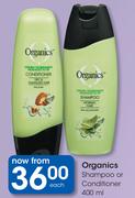 Organics Shampoo Or Conditioner-400ml Each