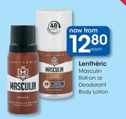Lentheric Masculin Roll On Or Deodorant Body Lotion-Each