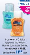 Clicks Hygiene Waterless Hand Sanitisers-50ml Each
