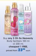 Oh So Heavenly Body Spritzers-100ml Or 200ml Each