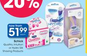Schick Quattro, Intuition Or Hydro Silk Shaving Products-Each