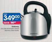 Safeway 3.6Ltr Automatic Dome Stainless Steel Kettle-Each