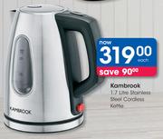 Kambrook 1.7L Stainless Steel Cordless Kettle-Each