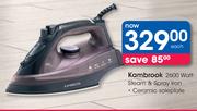 Kambrook 2600 Watt Steam & Spray Iron Ceramic Soleplate-Each