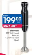 Safeway 300 Watt Hand Blender With Stainless Steel Shaft-Each