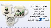 Clicks Porcelain Or New Bone China Mugs-Each