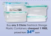 Clicks FreshLock Storage Plastic Containers-Each