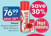Tabard Mosquito Repellent Spray 150g And Stick 30ml-Each