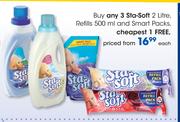 Sta Soft 2Ltr, Refills 500ml And Smart Packs-Each