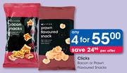 Clicks Bacon Or Prawn Flavoured Snacks-For 4