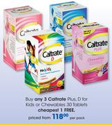 Caltrate Plus/D For Kids Or Chewables 30 Tablets-Per Pack