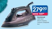 Kambrook 2600 Watt Steam & Spray Ceramic Soleplate Iron-Each