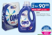 Omo Washing Powder-2kg Or Liquid Detergent 1.5Ltr-For Any 2