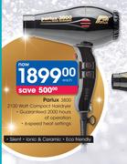 Parlux 3800 2100 Watt Compact Hairdryer-Each