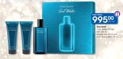 Davidoff Cool Water Gift Set EDT 125ml/Shower Gel 75ml & After Shave Balm 75ml-Per Set