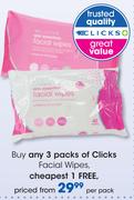 Clicks Facial Wipes-Per Pack