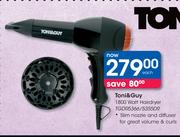 Toni & Guy 1800 Watt hairdryer TGDR5366/5355DR-Each