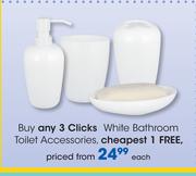Clicks White Bathroom Toilet Accessories-Each