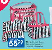 Clicks Lipstick Queen Cosmetics, Hanging Vanity Or Toiletry Bags-Each