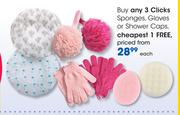 Clicks Sponges, Gloves Or Shower Caps-Each