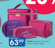 Clicks Ultraviolet Cosmetics, Toiletry Or Vanity Bags-Each