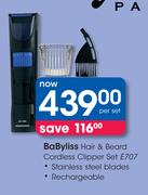 Babyliss Hair & Beard Cordless Clipper Set E707-Per Set