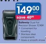 Safeway Dual Foil Precision Shaver TC909-Each