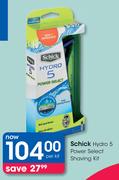 Schick Hydro 5 Power Select Shaving Kit-Per Kit
