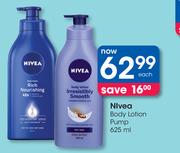 Nivea Body Lotion Pump-625ml Each