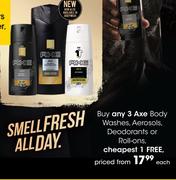 Axe Body Washes, Aerosols, Deodorants Or Roll Ons-Each