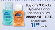 Clicks Hygiene Hand Sanitisers-50ml Each