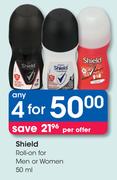 Shield Roll On For Men Or Women-4X50ml