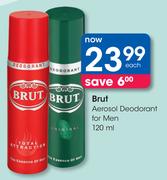 Brut Aerosol Deodorant For Men-120ml Each