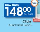 Clicks 3 Pack Refill Heads-Per Pack