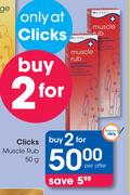 Clicks Muscle Rub-2x50g Per Offer