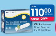 Clicks Bionime Blood Glucose-2x25 Test Strips Per Pack