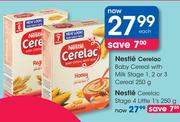 Nestle Cerelac Baby Cereal With Milk Stage 1, 2, Or 3 Cereal-250g Each