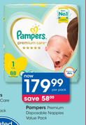 Pampers Premium Disposable Nappies Value Pack-Per Pack