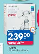 Clicks Manual Breast Pump-Each