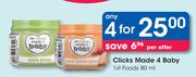 Clicks Made 4 Baby 1st Foods-4x80ml Per Offer