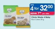 Clicks Made 4 Baby Rice Cakes-4x20g Per Offer