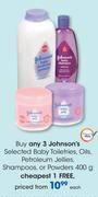 Johnson's Baby Toiletries, Oils, Petroleum Jellies, Shampoos, Or Powders-400g Each